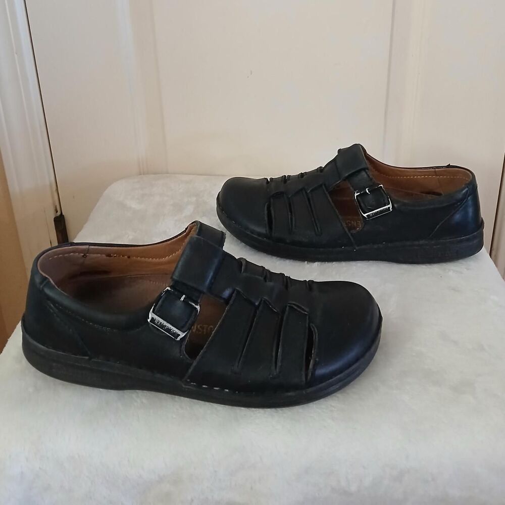 Birkenstock Madeira Black Leather fisherman Closed Toe Buckle Sandal EU 41 Y2K - Picture 2 of 8